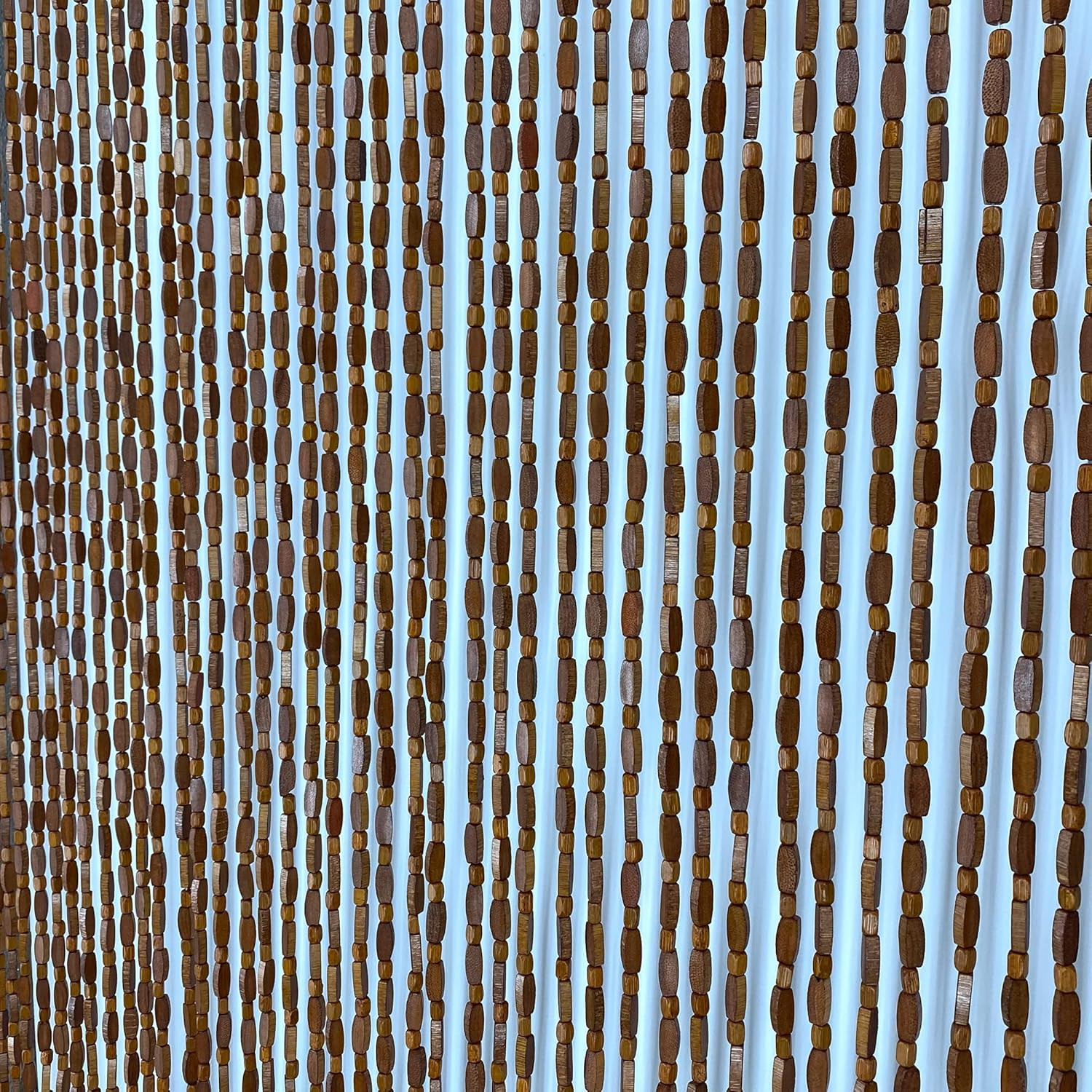 Boho Brown Bamboo & Wood Beaded Curtain for Doorway – 36″x79″ Room Divider
