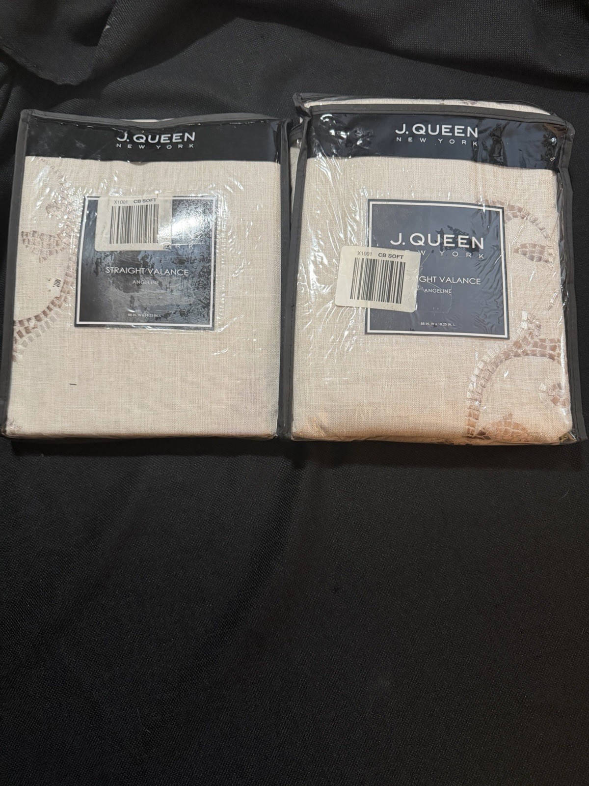 Pair of J. Queen New York Angeline Straight Valances 88” x 18.25” New
