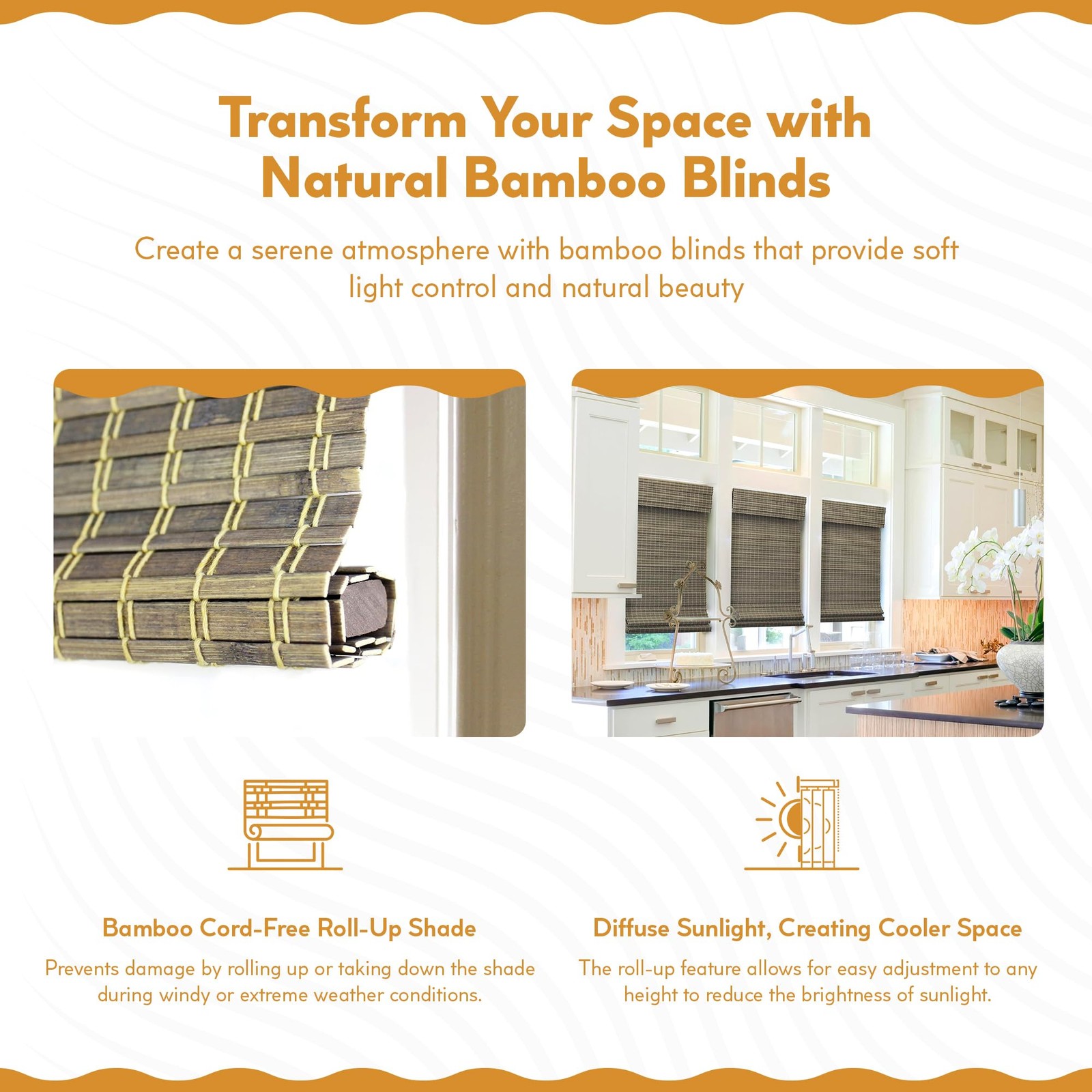 Radiance 2208866E Cordless Roman Shade 46 W X 64 L Driftwood