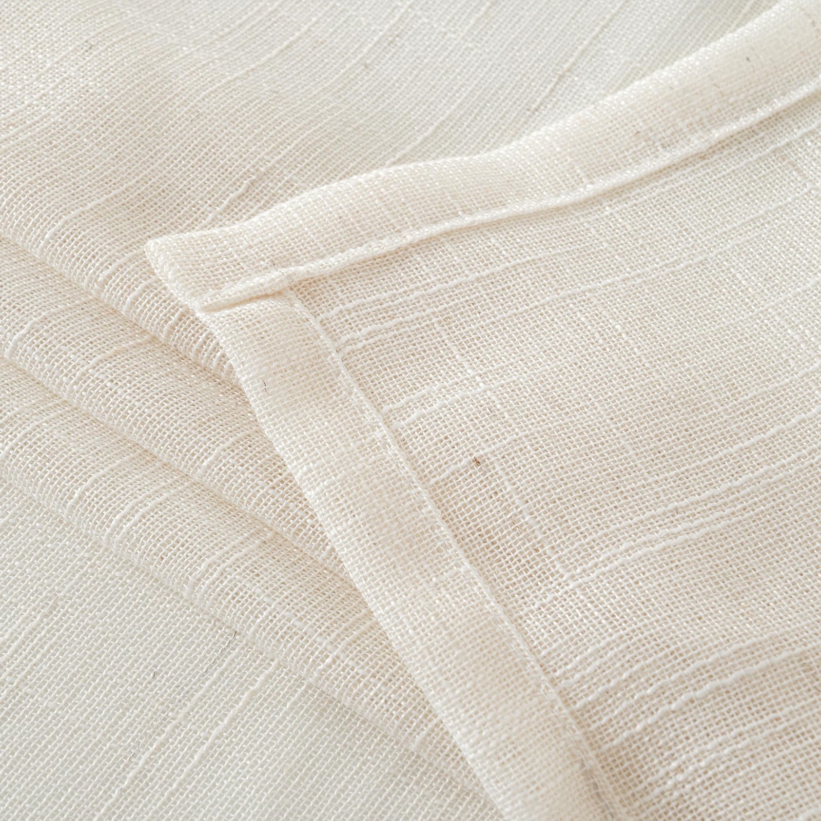 Natural Linen Curtains 40 Inches Long – Short Drapes Semi Sheer with Rod Pock…
