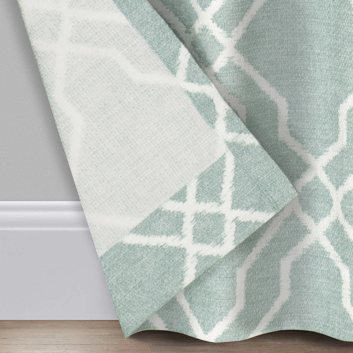 Perfect Pair, (2 Panels) Geometric Grommet Window Curtain Panels (Choose Color )