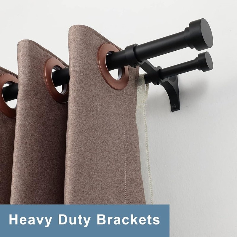 Heavy Duty Adjustable Curtain Rods Home & Office Durable Wall Mounting New