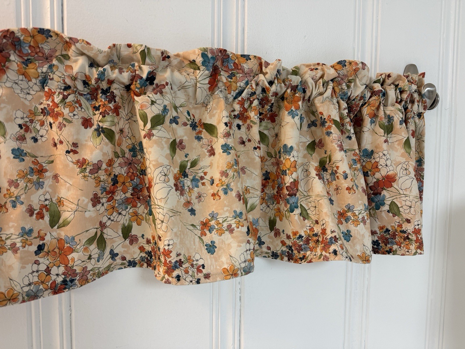 New Watercolor Flowers Window Valance Curtain Panel Farmhouse Country curtains
