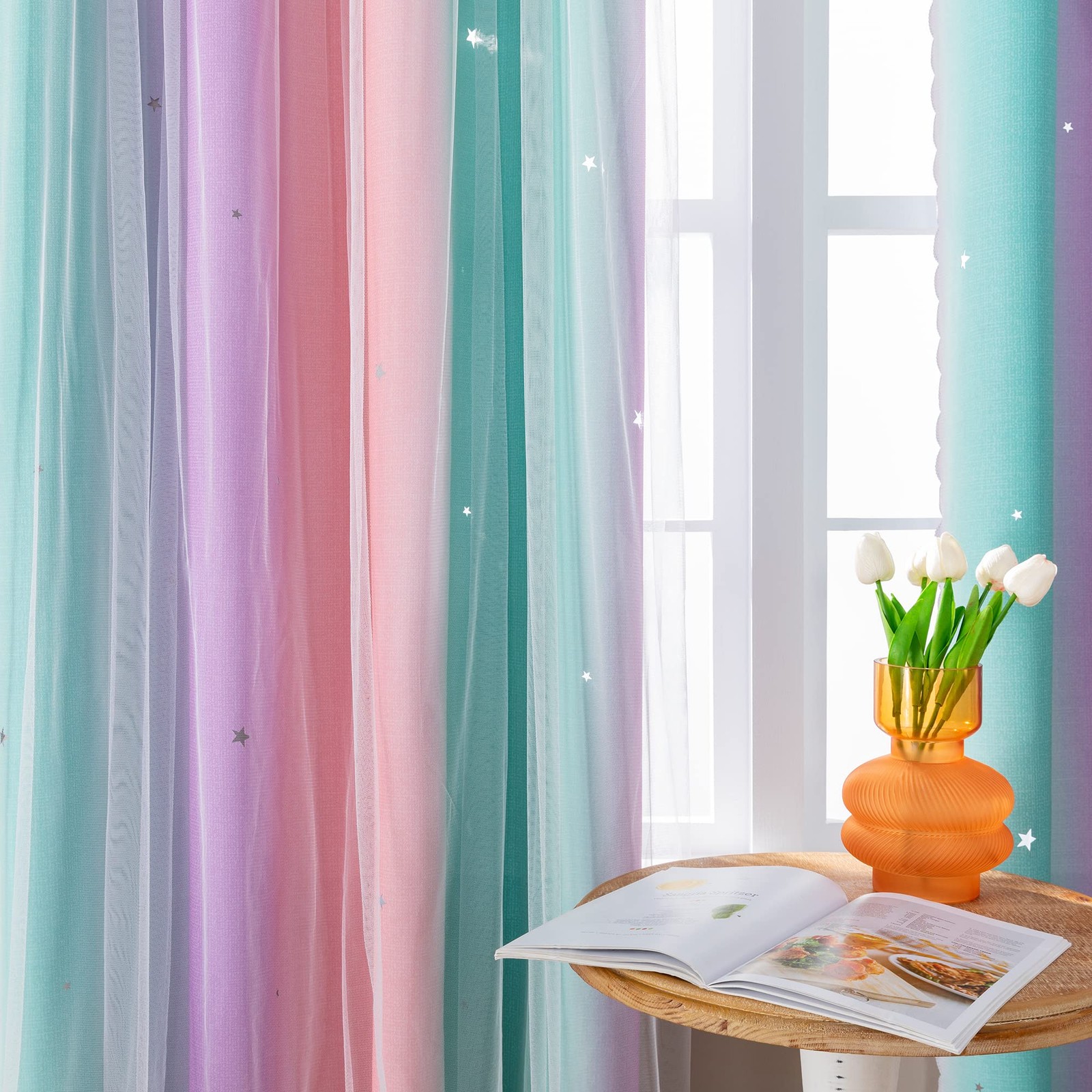 Curtains for Girls Bedroom Kids Room Unicorn Princess Theme Room Darkening 63…