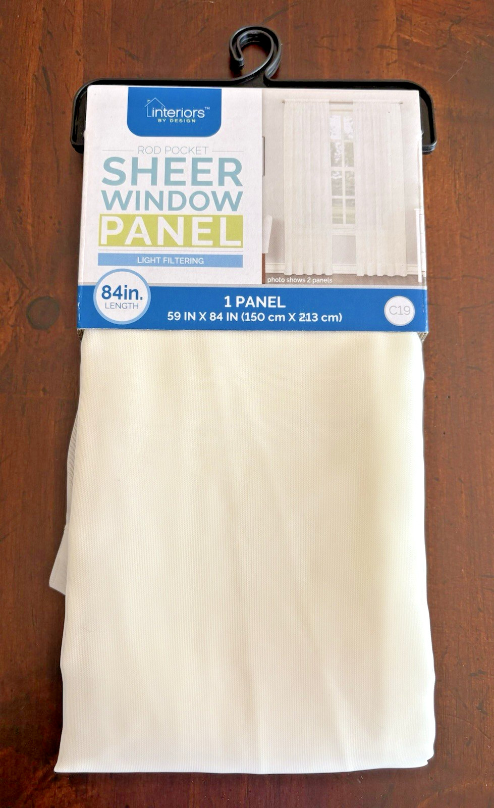 Cream Sheer Window Panel Light Filtering Rod Pocket 59 x 84″