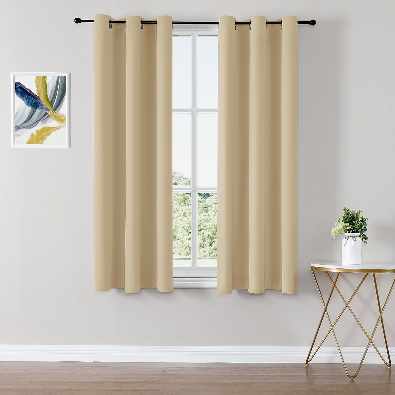 ChrisDowa Small Window Curtains 40 inches Long for Bedroom – Grommet Short Therm