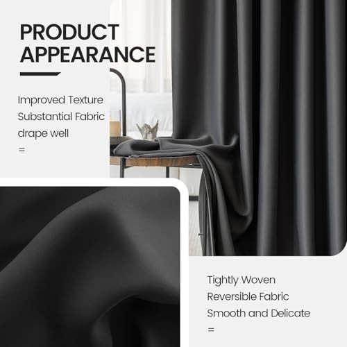 Soundproof Room Divider Curtains for Ceiling Track or Rod, 52-180″ Wide, Privacy