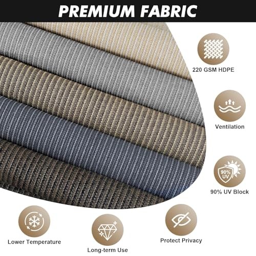 Patio Shades Roll Up Outdoor Roller Shade (6’Wx6’H), Cordless 72″W x 72″H Gray