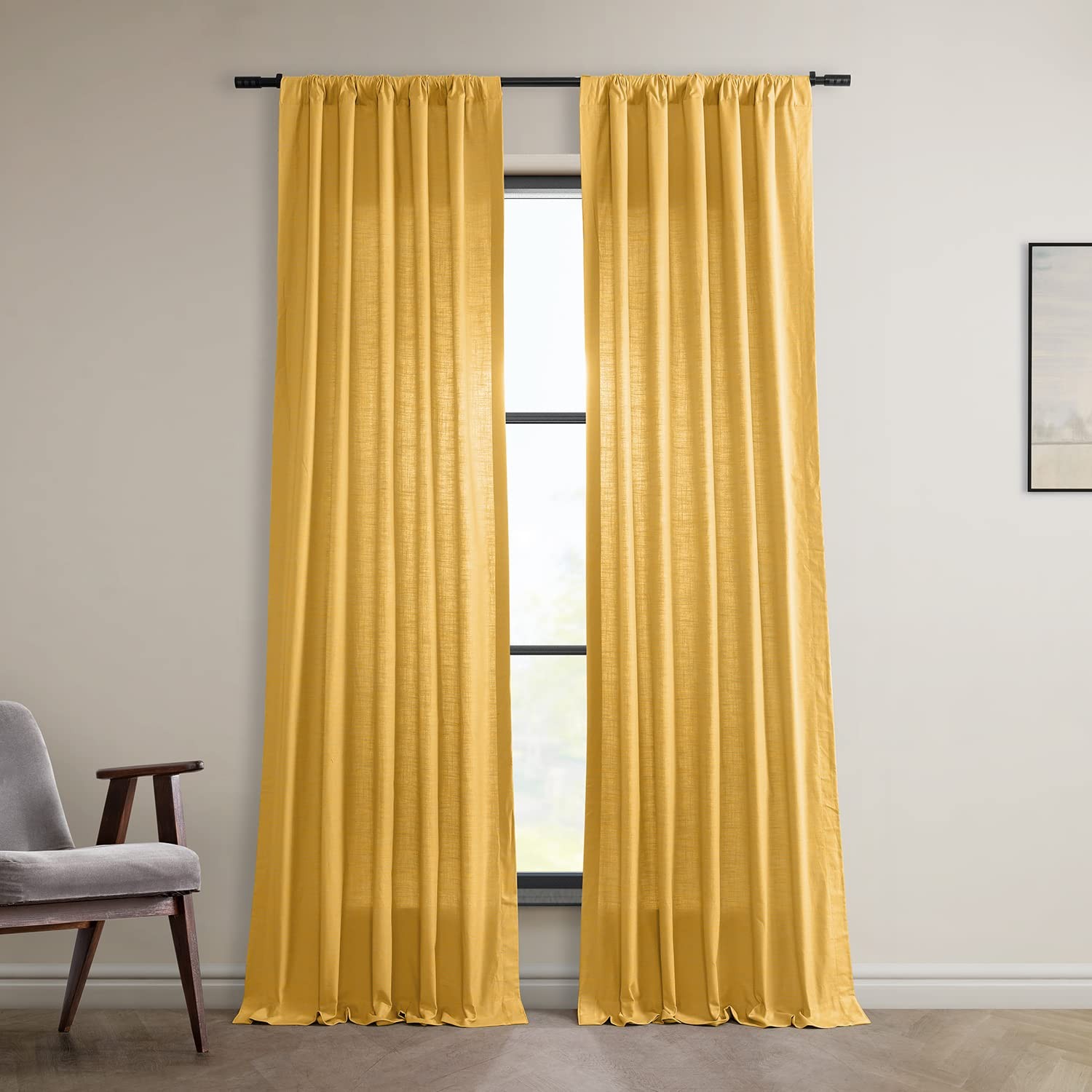 HPD Half Price Drapes Solid Cotton Curtains for Bedroom Living Room 50X108 Dune