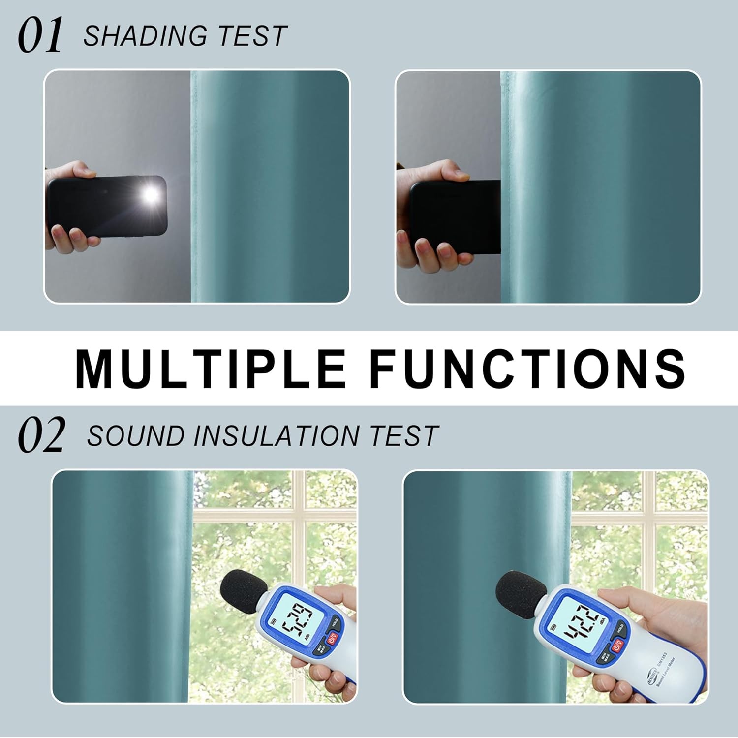 100% Blackout Curtains – Thermal Insulated Black Liner Curtains, Noise Reducing