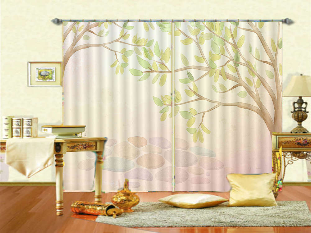 New Shoots Branches 3D Curtains Blockout Photo Printing Curtains Drape Fabric