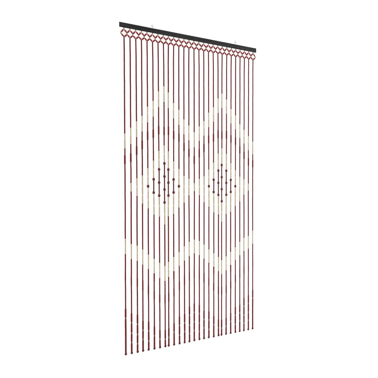 Natural Wood and Bamboo Beaded Curtain Fly Screen Porch Doorway For Bath Bedroom