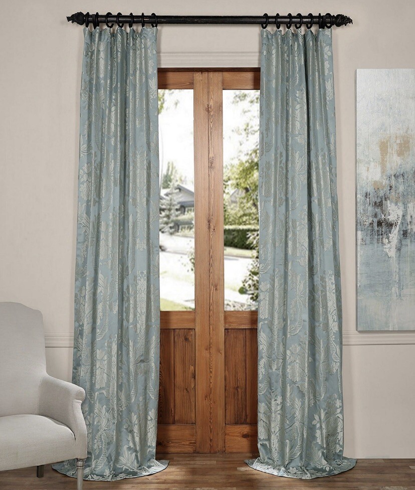 EXCLUSIVE FURNISHINGS Faux Silk Jacquard Curtain Pole Pocket 50”x84”😃