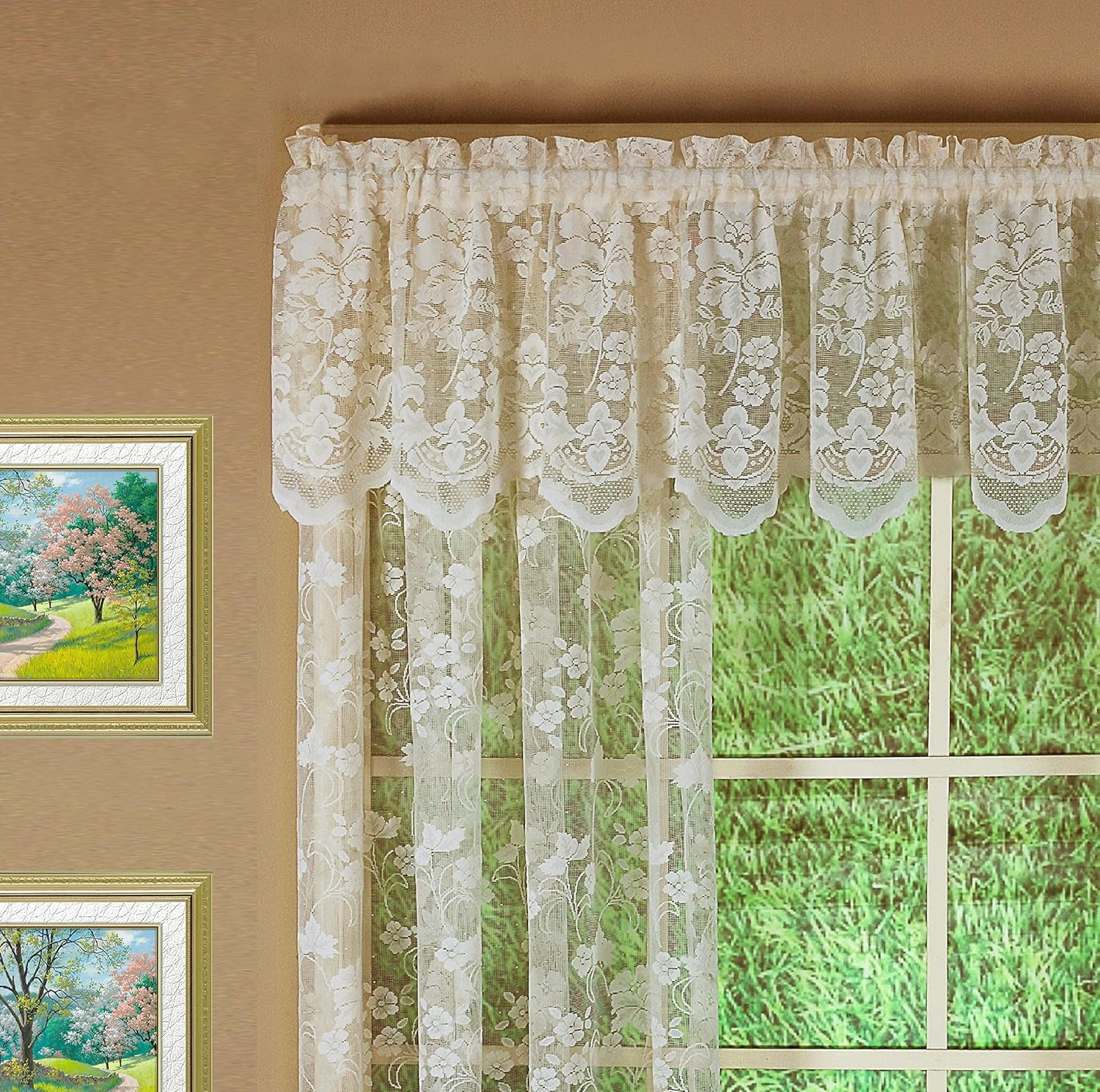 Floral Vine Lace Panel 84″, Ivory, 60W X 84L