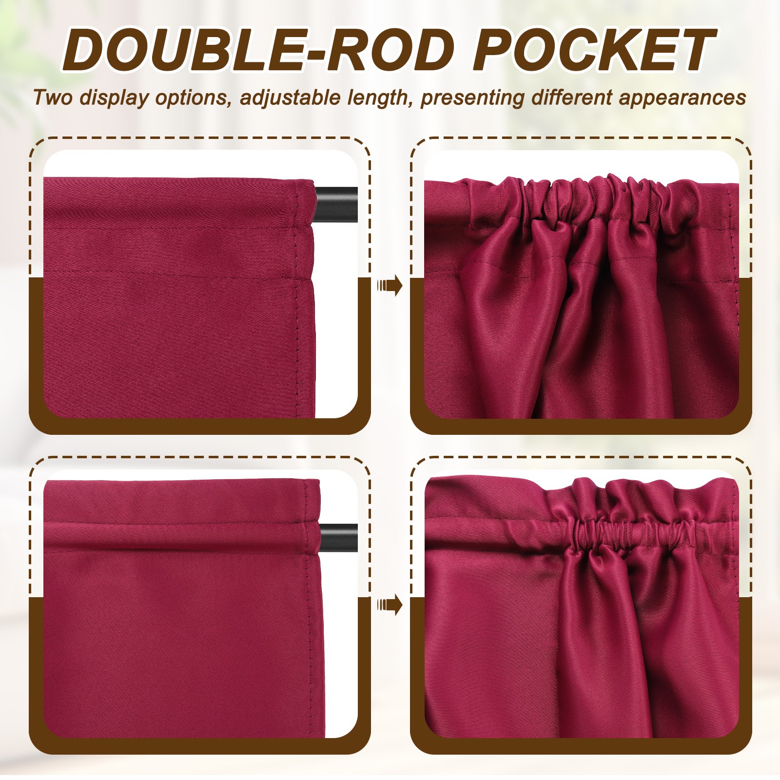 French door curtain 1 pc, 107x200cm natural darkening