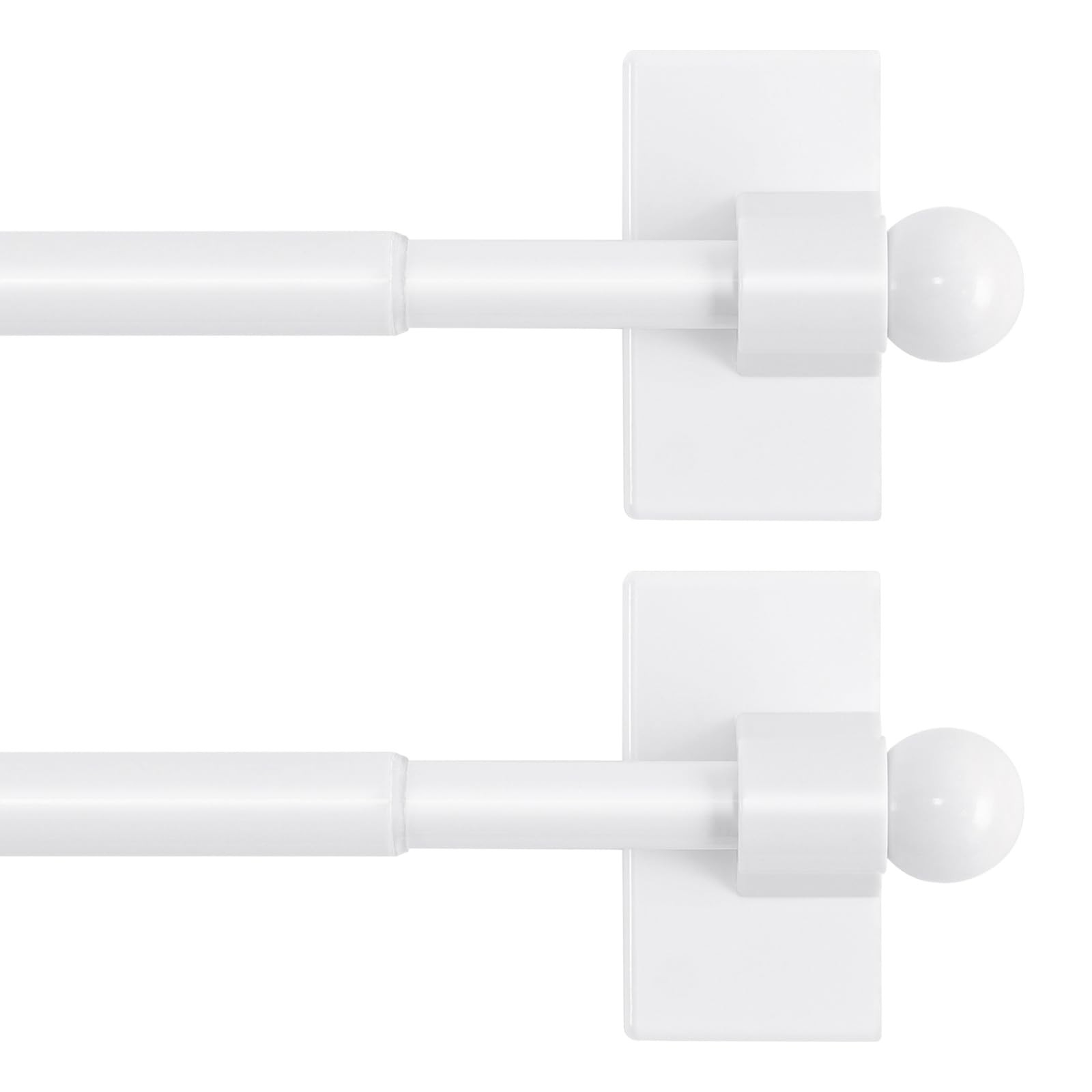 H.VERSAILTEX 2 PACK Magnetic Curtain Rods for Metal 16-28 Inch 2 Pack, White