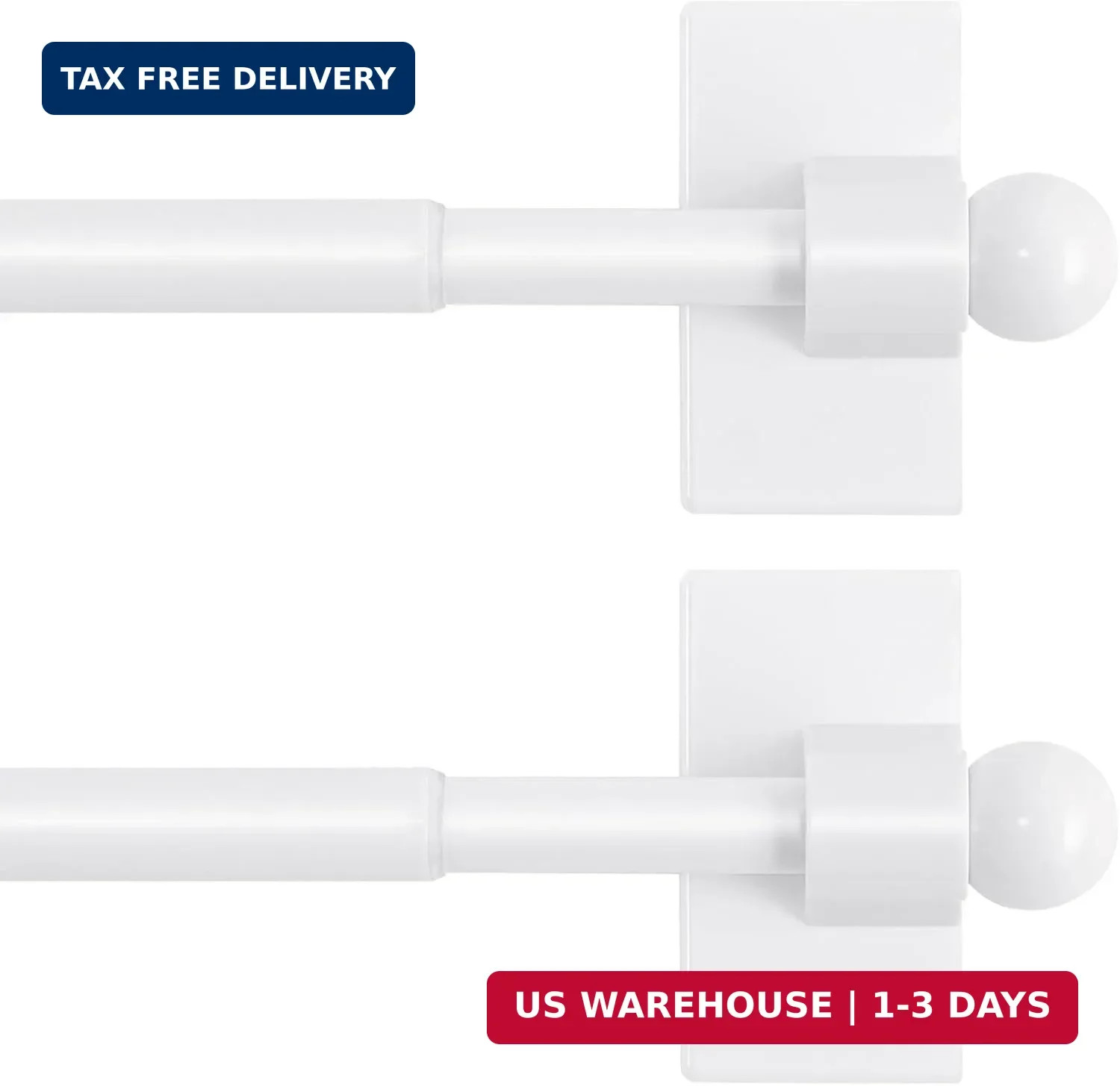 2 PACK Magnetic Curtain Rods for Metal Doors, 16 to 28 Inch, 1/2 Inch Diamete…