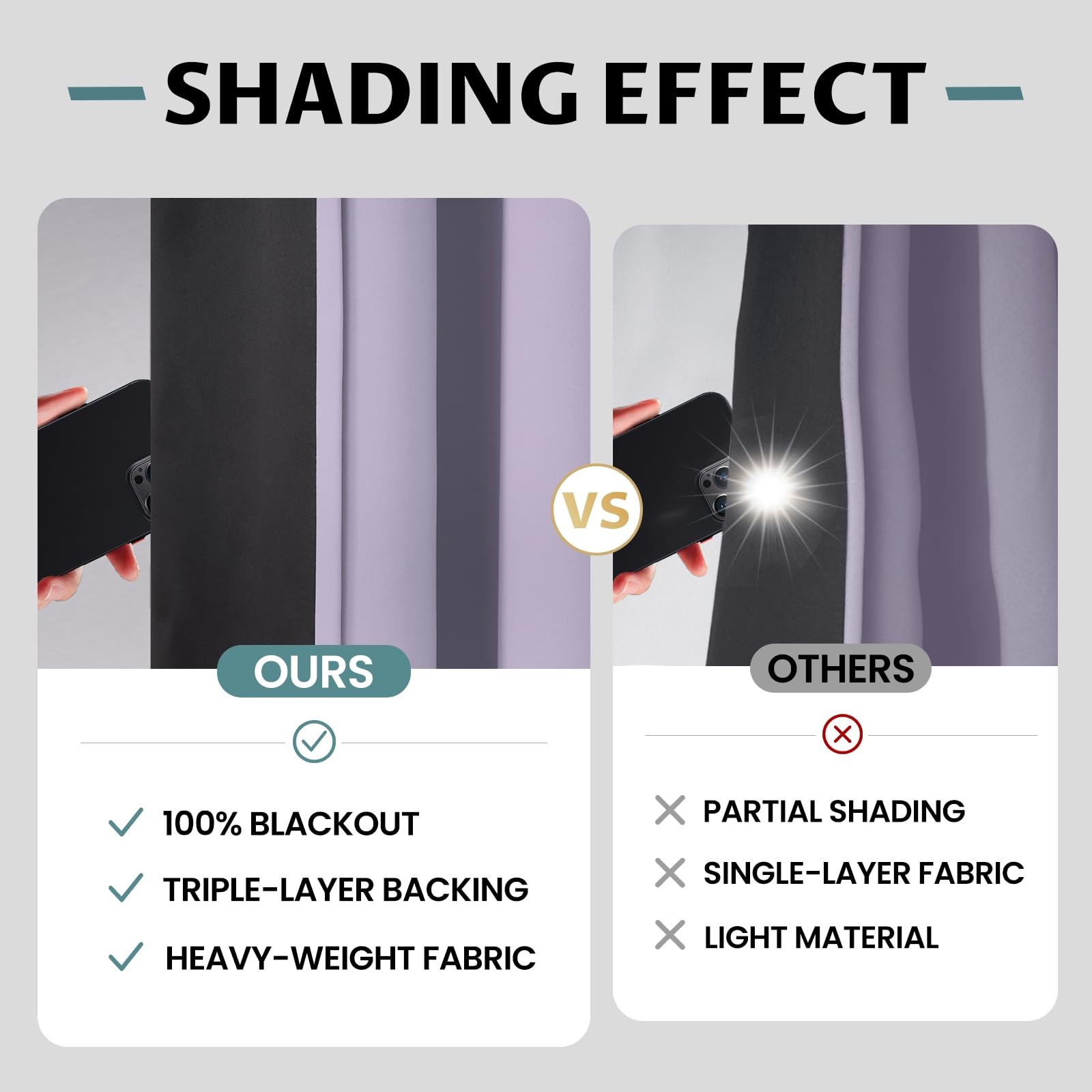 100% Blackout Curtains for Bedroom with Black Liner, Full Light Blocking Ther…