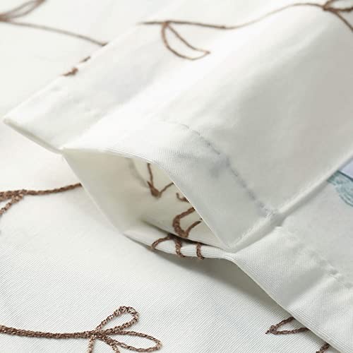 Floral Embroidered Curtain Valance, Elegant 52″W x 14″L (Pack of 1) Blue