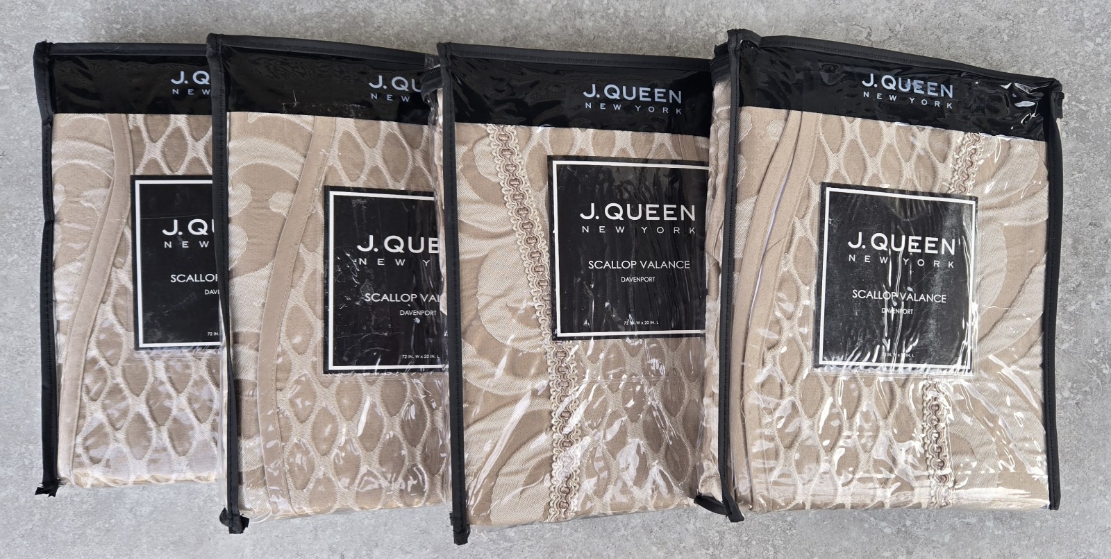 New Set Pair Lot 4 J Queen New York Davenport Scallop Valences 72X20″ FREEUSHIP