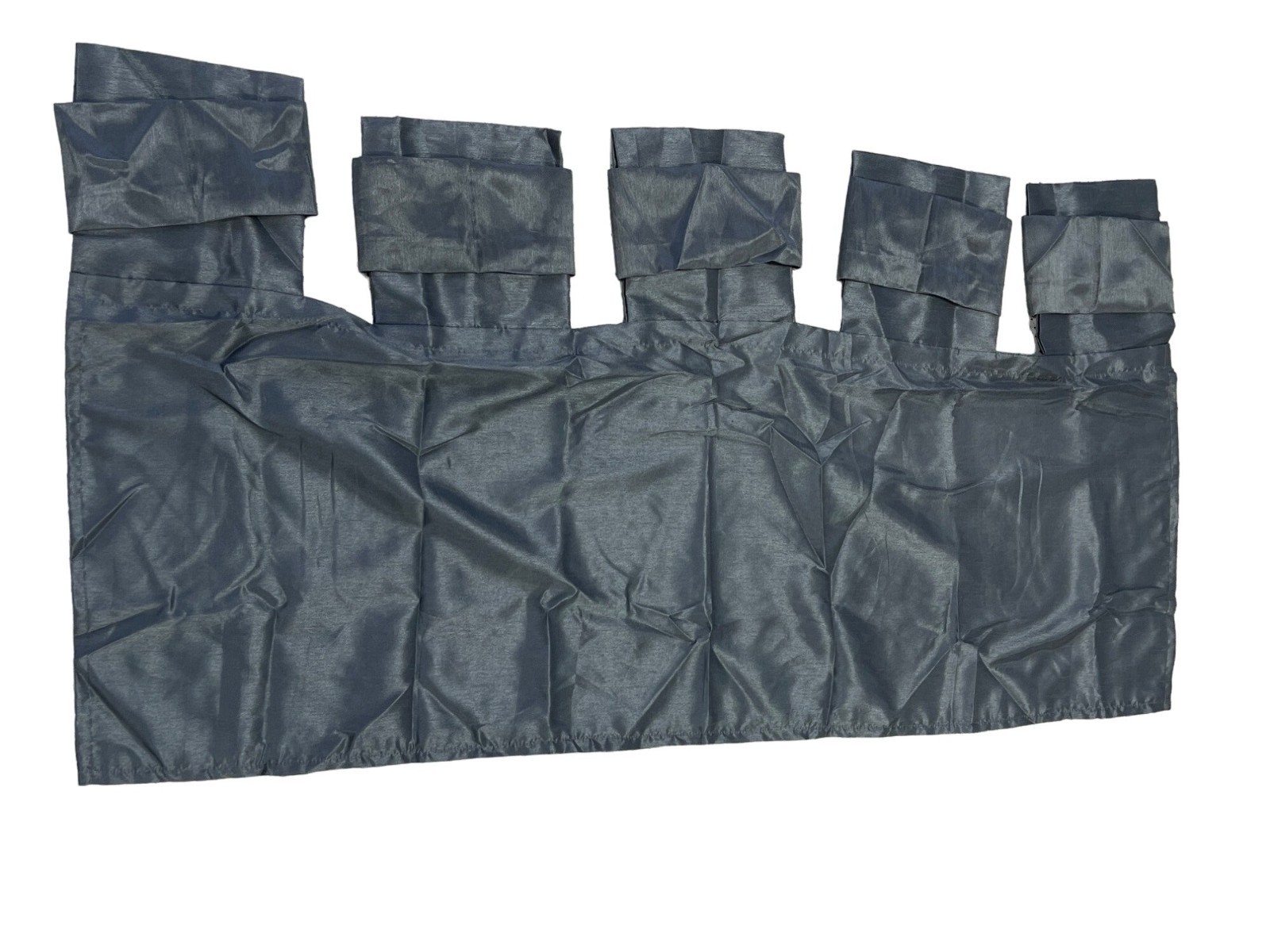 Madison Park Window Valance Dark Gray Satin Beaded Knot Tab Drapery Home Decor