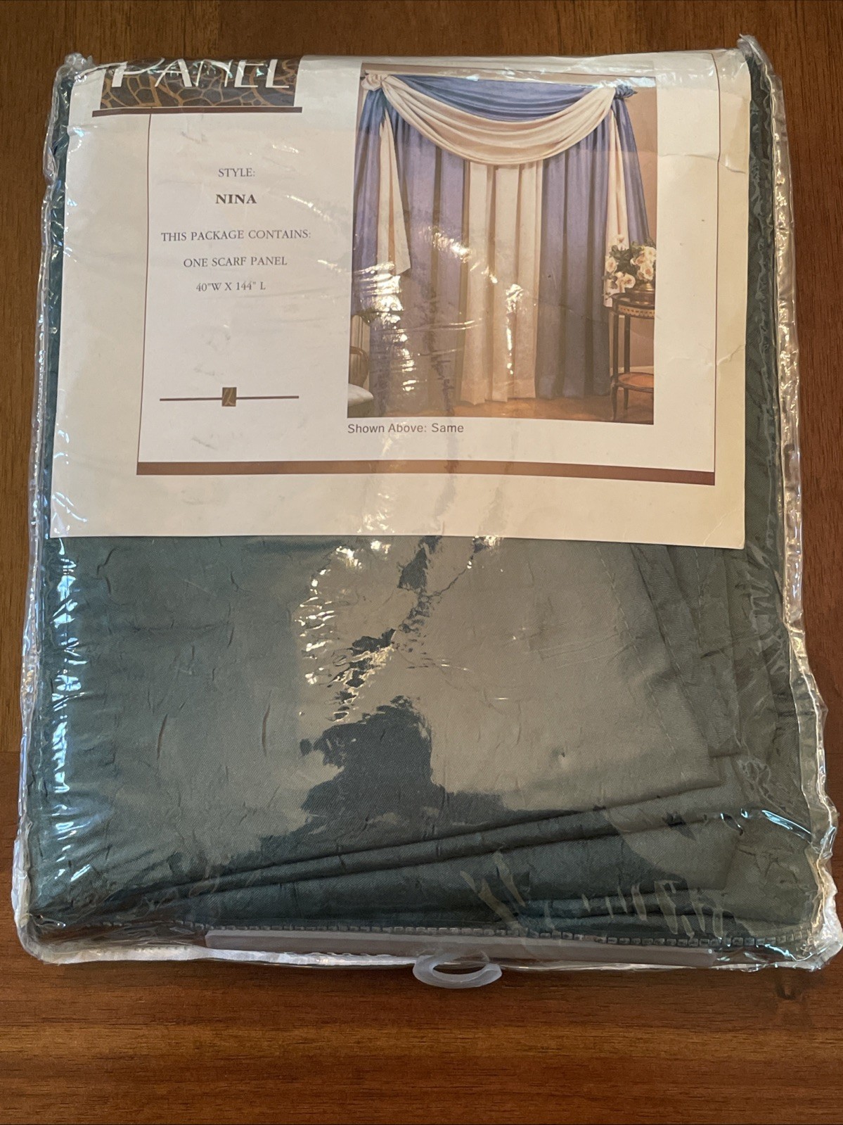 Vintage Panel Nina Crushed Satin 40×144 Hunter Green Scarf Turkey Window