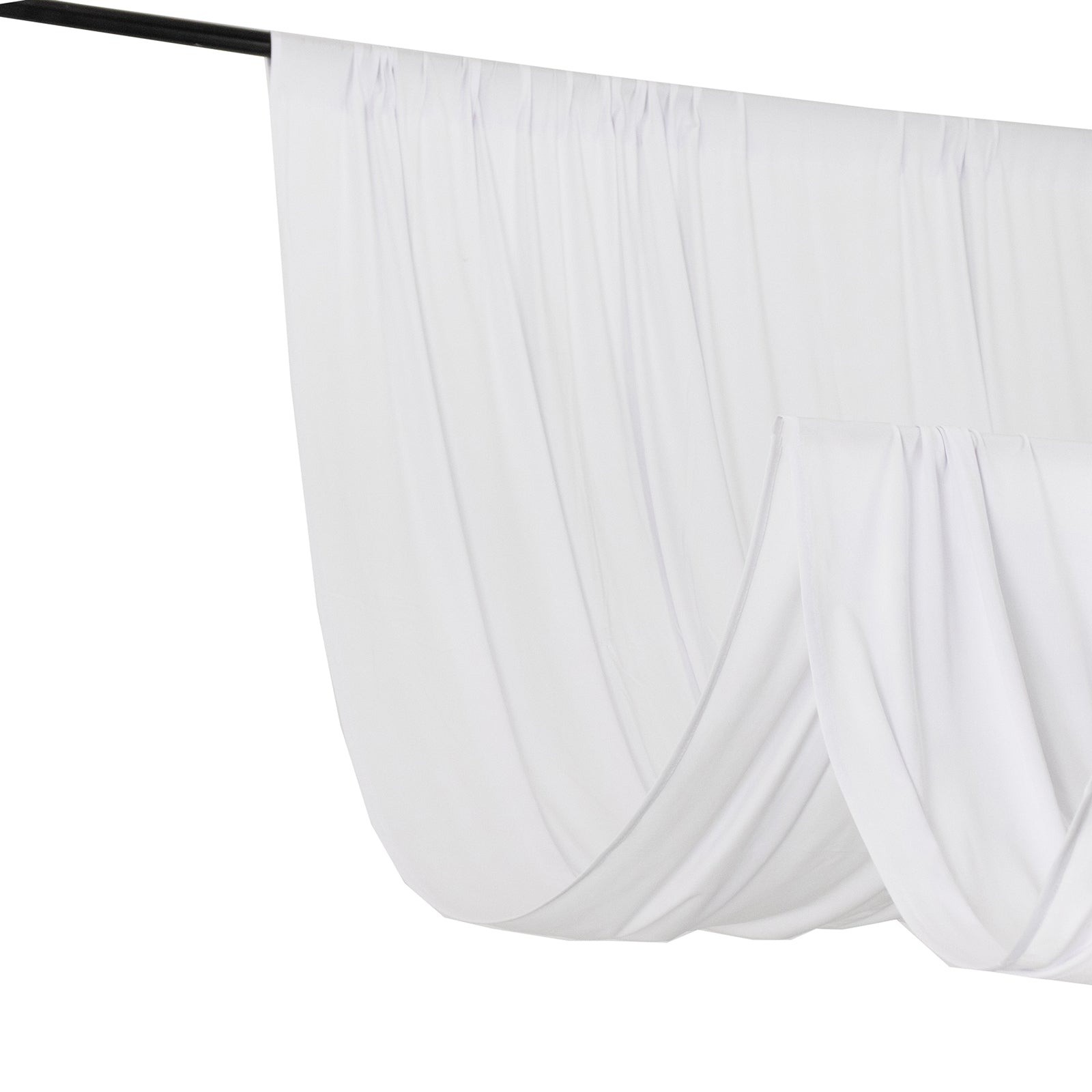 16 ft WHITE 4-Way Stretch Spandex Divider Backdrop Curtain Party Wedding