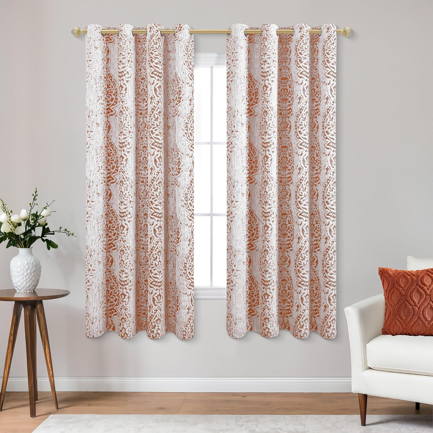 Black Out Curtains 63 Inch Long for Bedroom Windows,Blackout Bohemian Boho Farmh