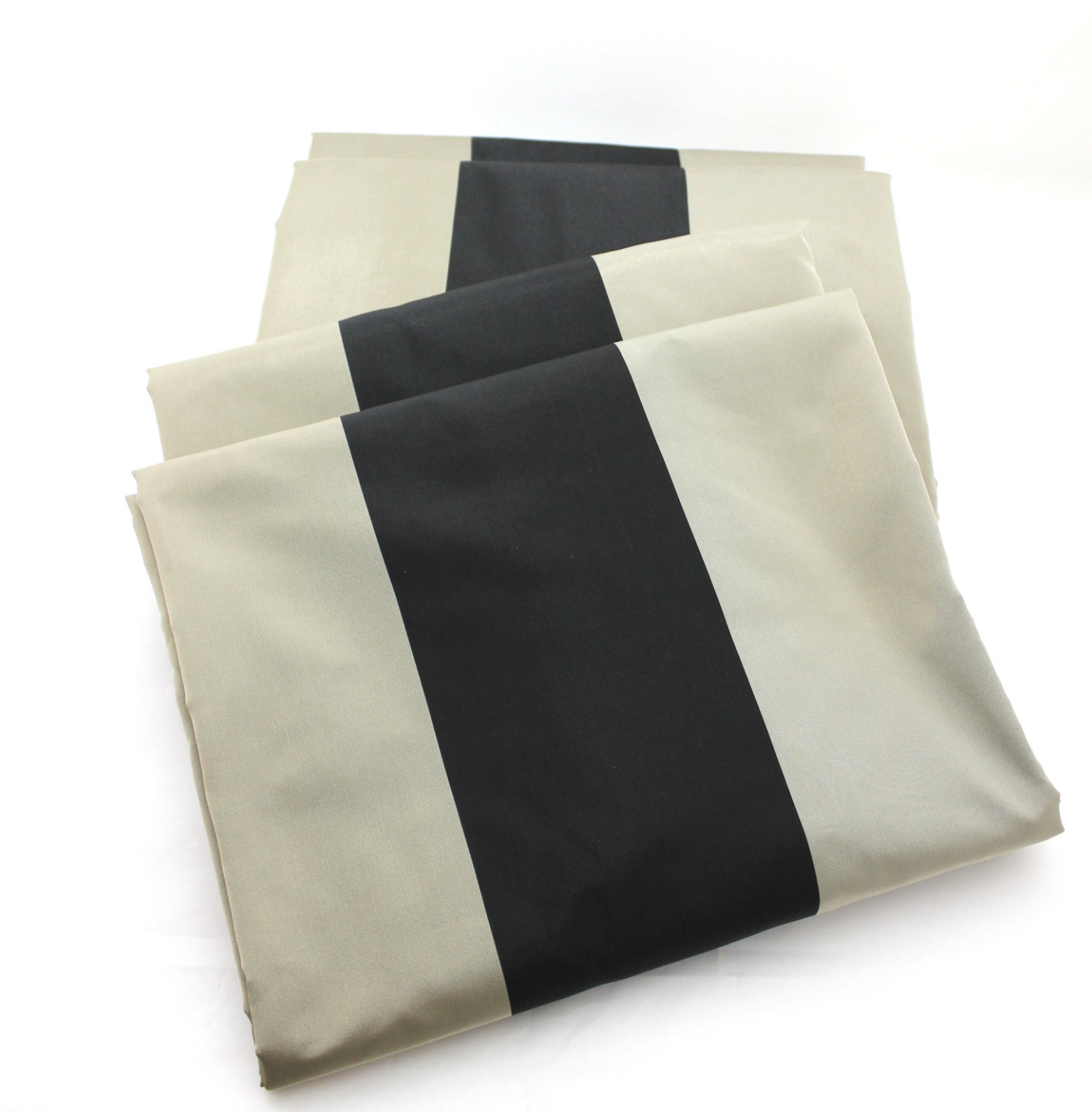 Striped Faux Silk Drapes Lined Weighted Curtains 50×84 Modern Color Block