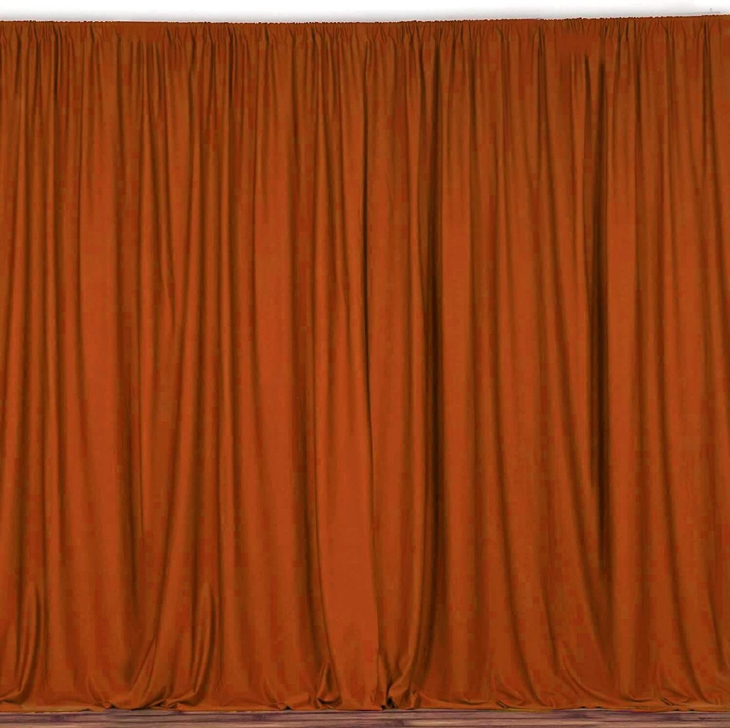2 pcs 10 feet x 10 feet Polyester Backdrop Drape Curtains Panels – RUST