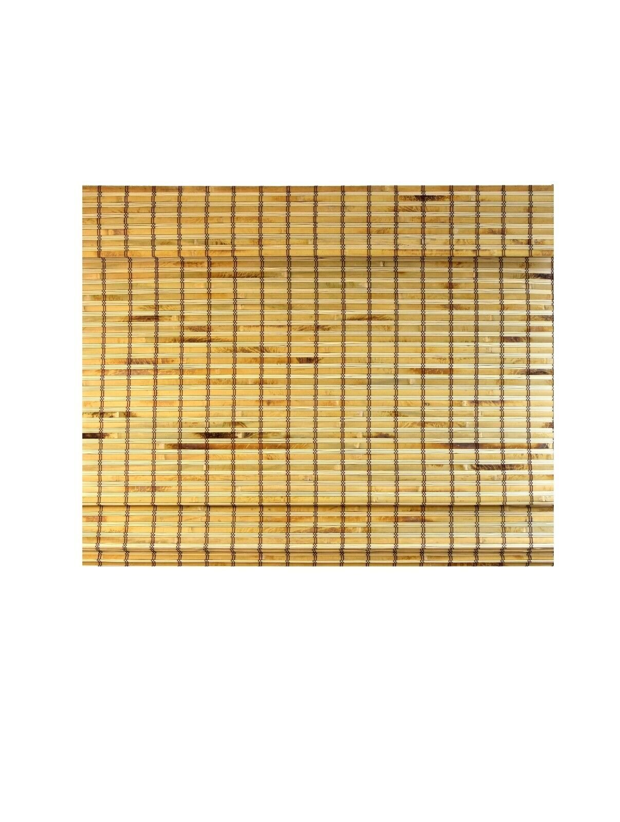 Cordless Light Filtering Bamboo Roman Window Blind Sun Shade with Valence -Khaki