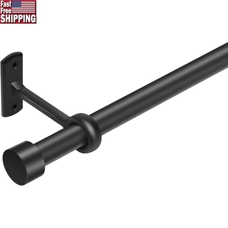 1 Inch 30lbs Adjustable Heavy Duty Black Curtain Rod Extra Long Capacity New