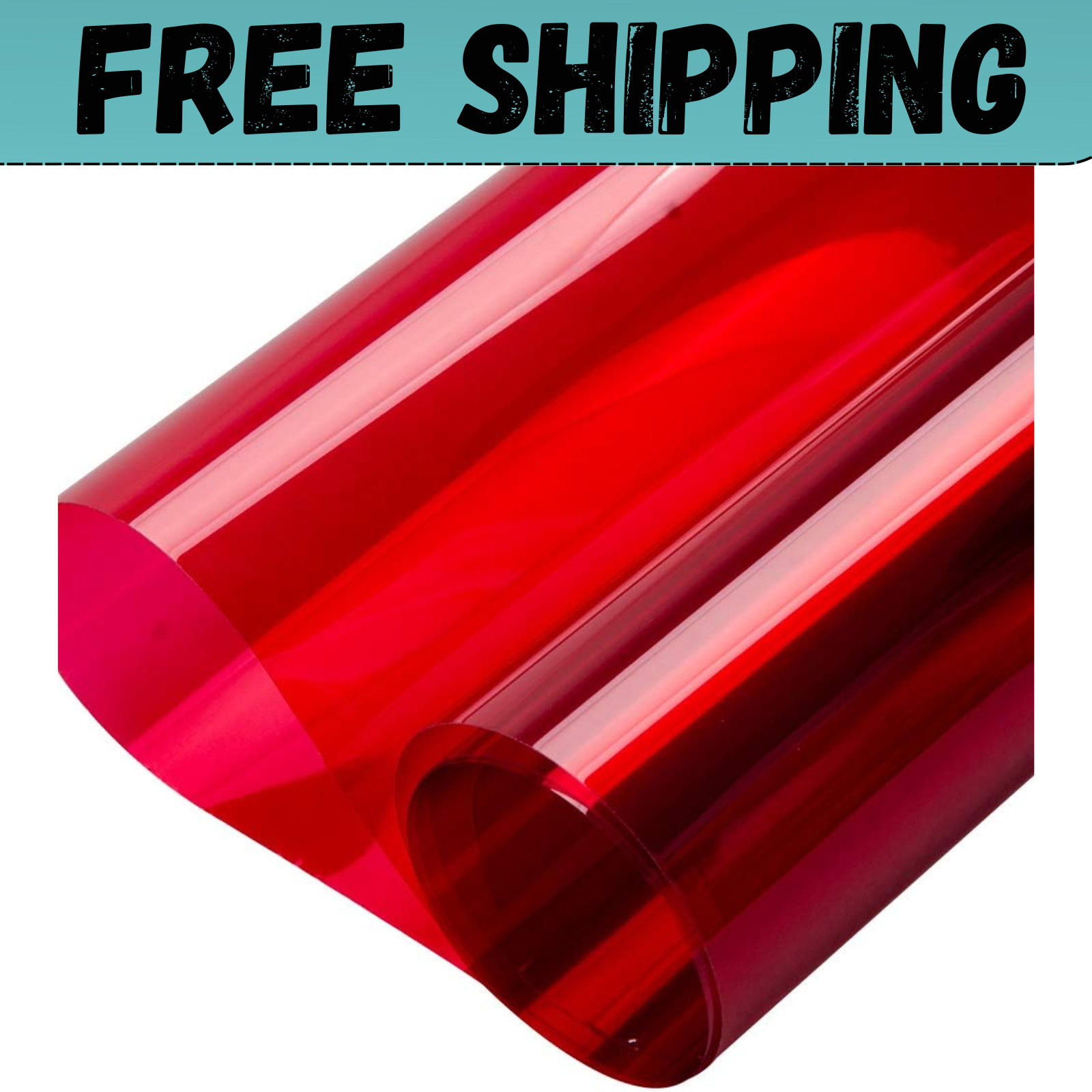 «Colorful Self-Adhesive Window Tint – Rose Red, UV & Heat Resistant, 17.7”x78.7”