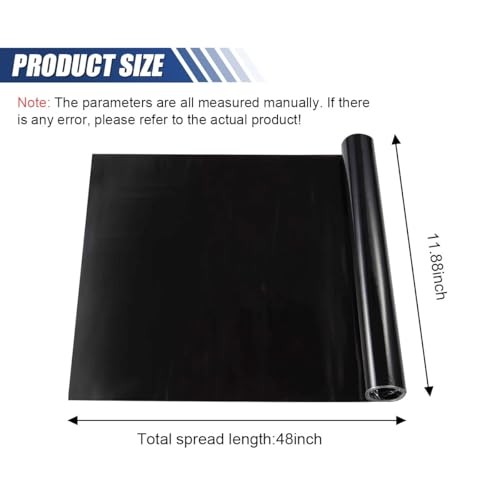 ZIMISI 11.88×48 Inches Car Headlight Tint Film, Self Adhesive Vinyl Dark Black