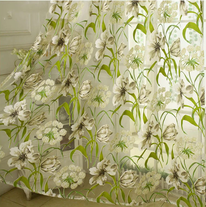 55in x 94in White Striped Translucent Burnout Curtain Light-Filtering Set of 2