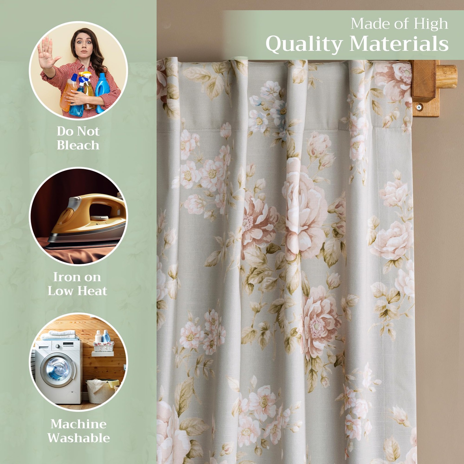 Maison d’ Hermine Newbury Pewter 100% Cotton Curtain Panel 50″x124″