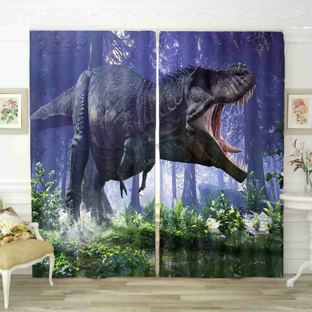 Dinosaur Mucous Teeth 3D Curtain Blockout Photo Printing Curtains Drape Fabric