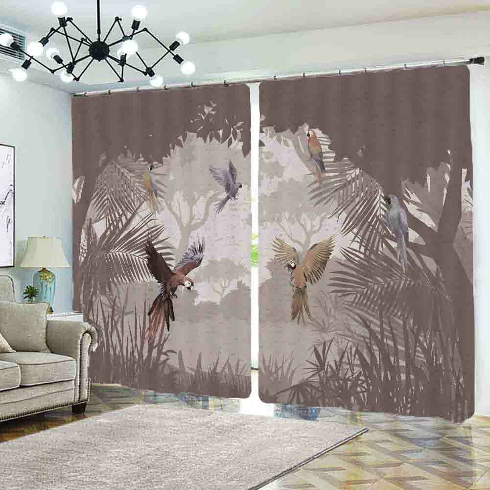Birds Fight Each Other 3D Blockout Photo Print Curtain Fabric Curtains Window