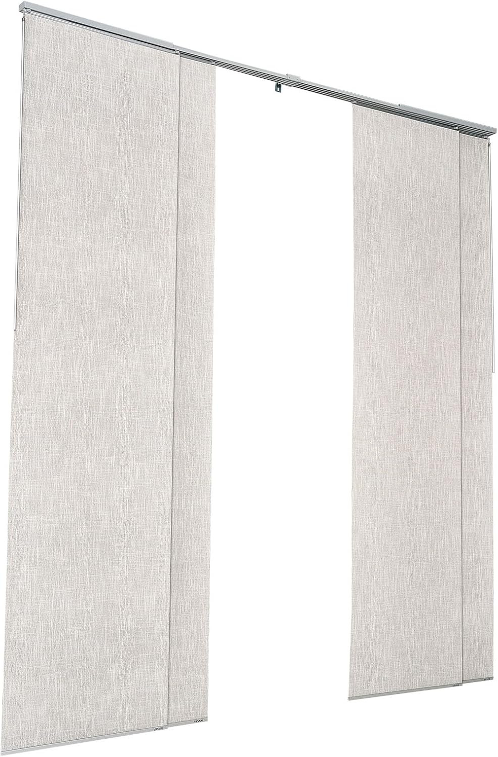 Panel Track Blinds, Extendable Track from 45.8 in to 86 in W, Trimmable Panel Cu