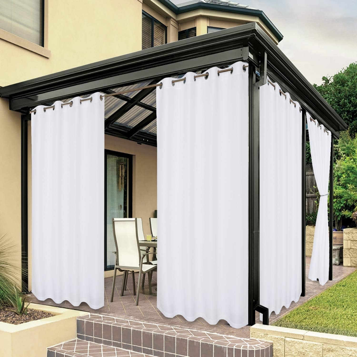 Thick Weatherproof Outdoor Curtains 54W x 84L – Instant Privacy Solution