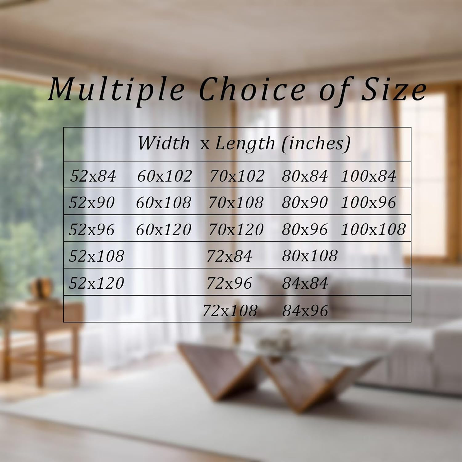 White Pinch Pleated Semi-Sheer Curtains for Living Room, 2 Panels 52×96