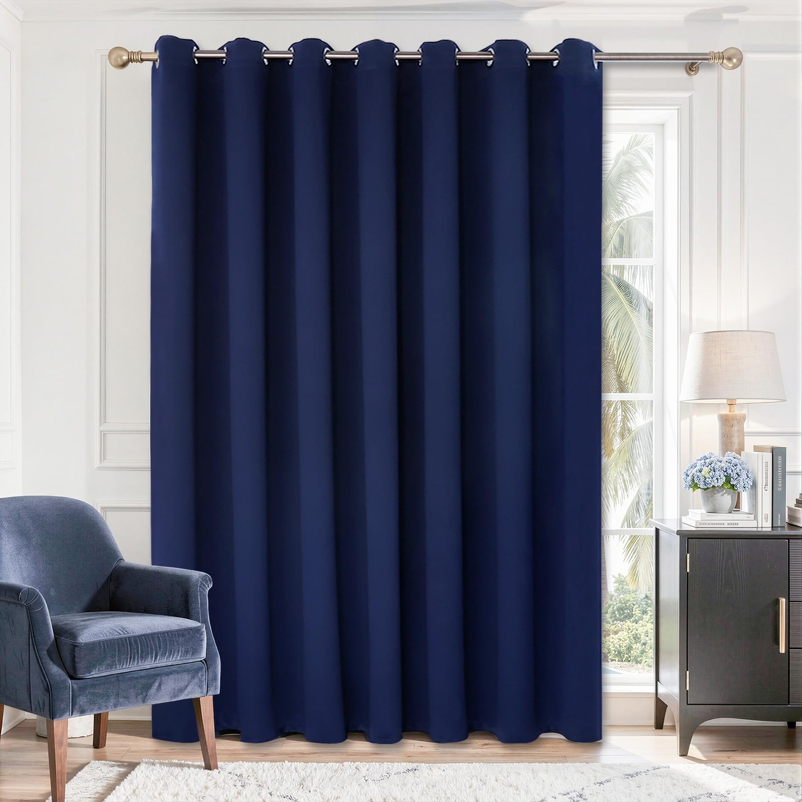 BGment Sliding Door Curtain 84 Inches Long – Blackout Thermal Insulated Gromm…