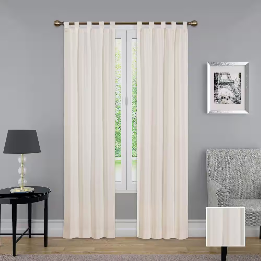 Montana Natural Solid Polyester/Cotton Blend 60 In. W X 95 In. L Light Filtering