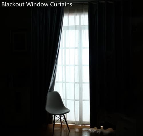 Blackout Curtains, Nature Misty Pine Trees Forest 52″W x 84″L (Pack of 2)