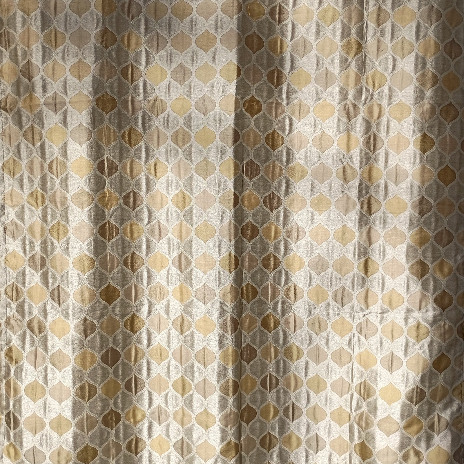 RICHLOOM Riga Curtains 51 x 96 Gold Silver Geometric Art Deco Hollywood Regency