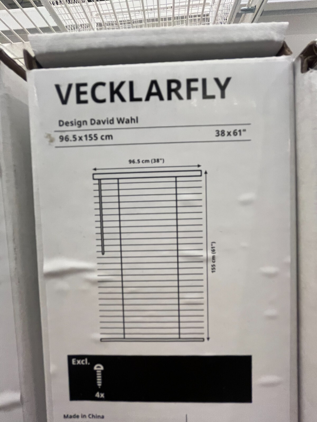 New IKEA VECKLARFLY Venetian Blind White 96.5×155 cm (38×61 «) 605.838.01
