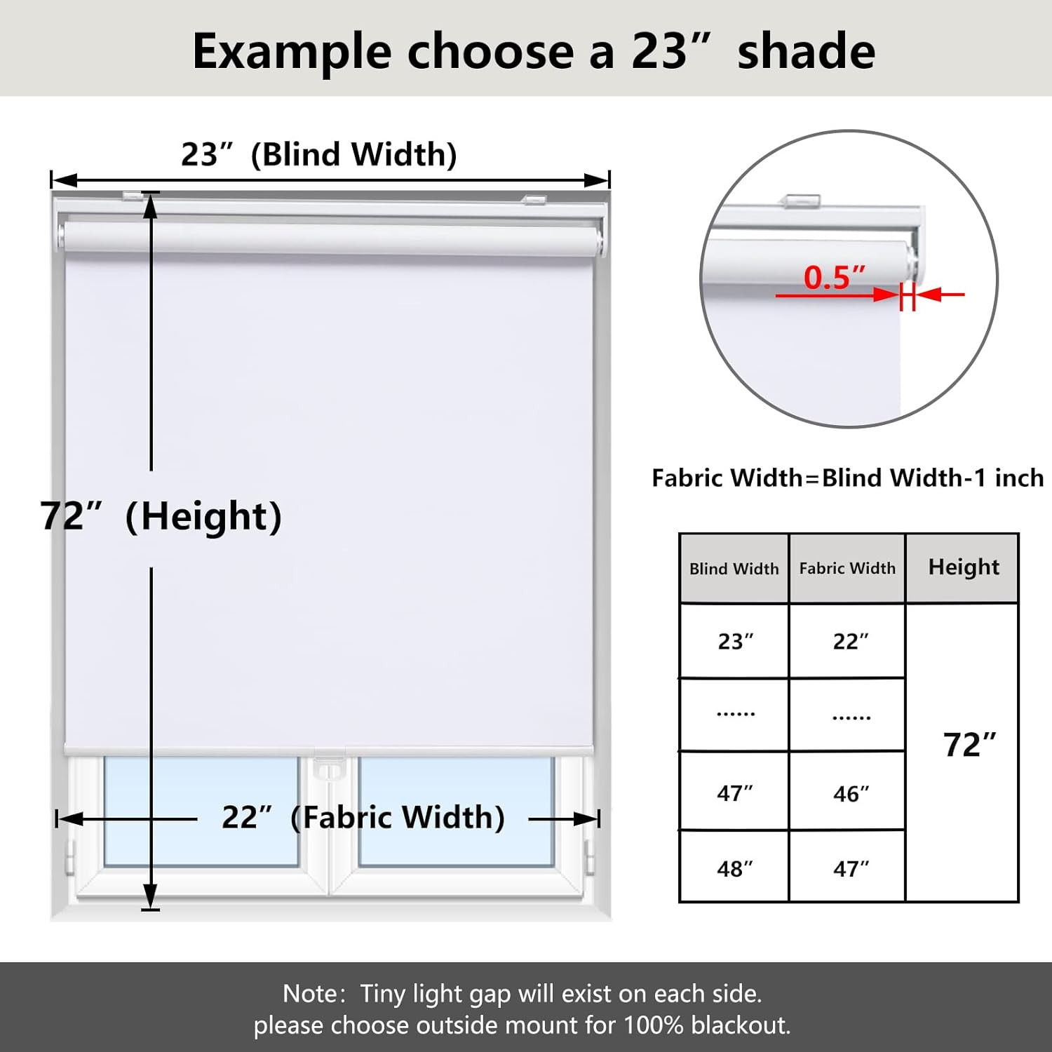 Cordless Roller Shades Blackout Blinds for Windows Room Darkening Rolled up Shad