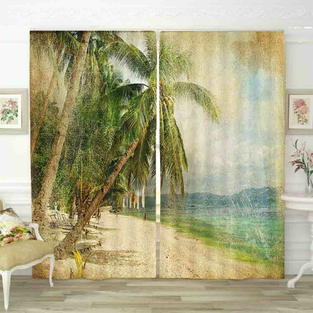 Oil Painting Fuzzy Sand 3D Curtain Blockout Photo Printing Curtains Drape Fabric