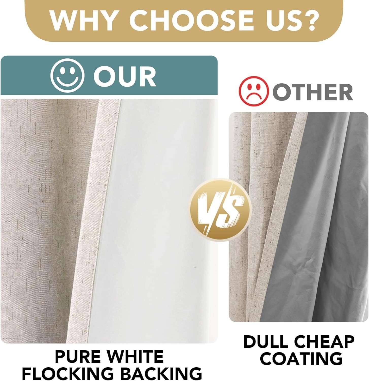 Durable Extra Wide Blackout Curtain Panel – Stylish Natural Linen – W100xL84
