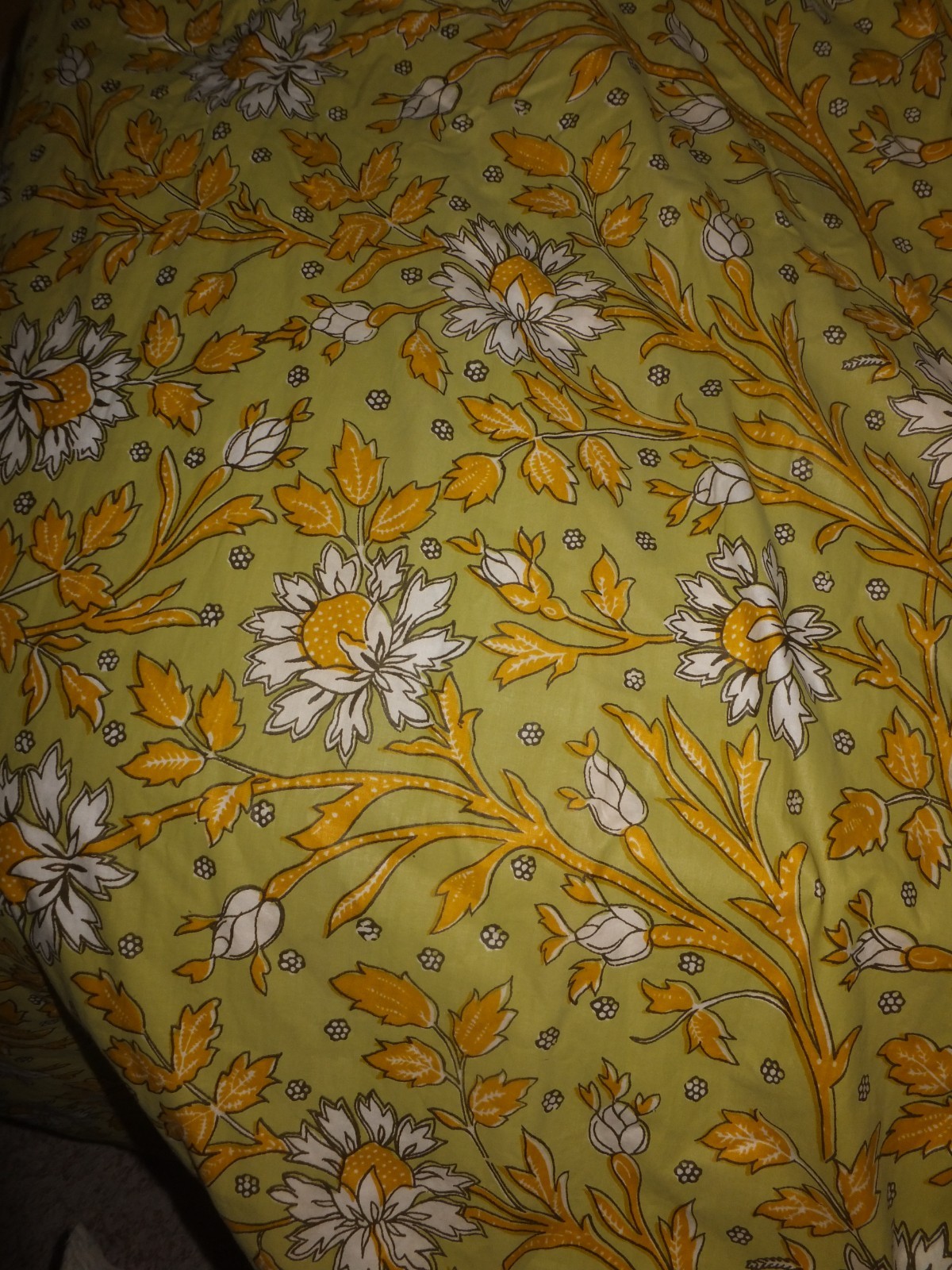 Drapes Custom Pinch Pleated Lined Floral 124X106” Loden Ochre Designer Fab Excel
